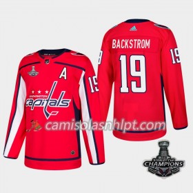 Camisola Washington Capitals Nicklas Backstrom 19 2018 Stanley Cup Champions Adidas Vermelho Authentic - Homem